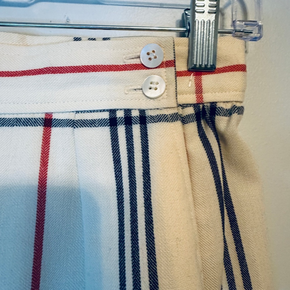 Evan Picone Cream Maxi Skirt with Black & Red Windowpane Plaid - Picture 4 of 8